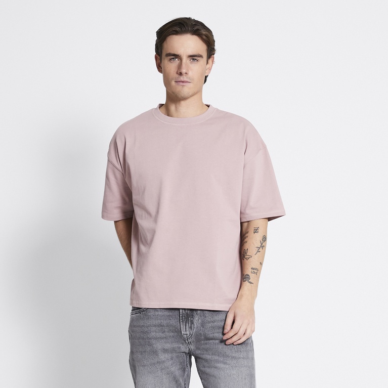 Heavy boxy tee "Mikael" Pink